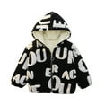 thumbnail image 3 of Ajziojiro Baby Boys Winter Plush Warm Outwear Toddler Autumn Thick Plush Full Print Monogrammed Coats Hooded Fuzzy Zipper Outerwears 9 Months-5 Years, 3 of 8