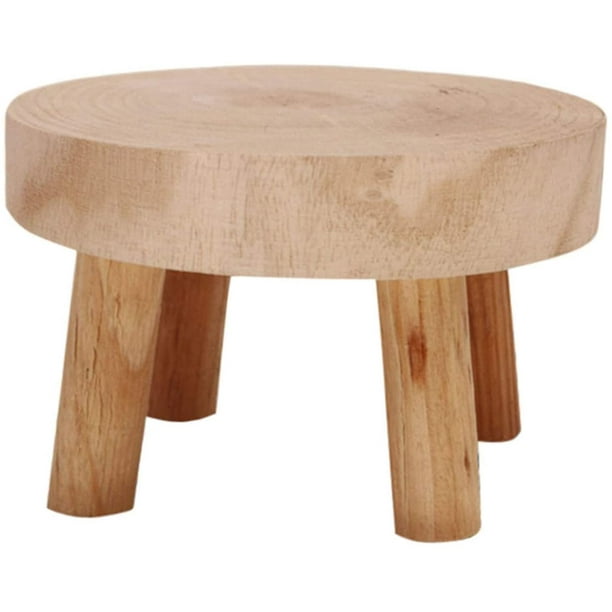 Mini Round Natural Wood Stool Flower Pot Stand Gardening Stool 3.5