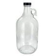 thumbnail image 3 of Set of 6 - 1/2 Gallon Clear Glass Beer Growlers - Comes with 12 Extra Poly Se..., 3 of 5