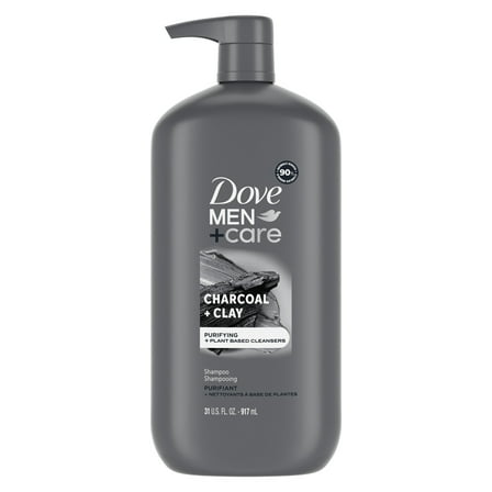 Dove Men Care Purifying Shampoo with Pump Charcoal   Clay, 31 oz