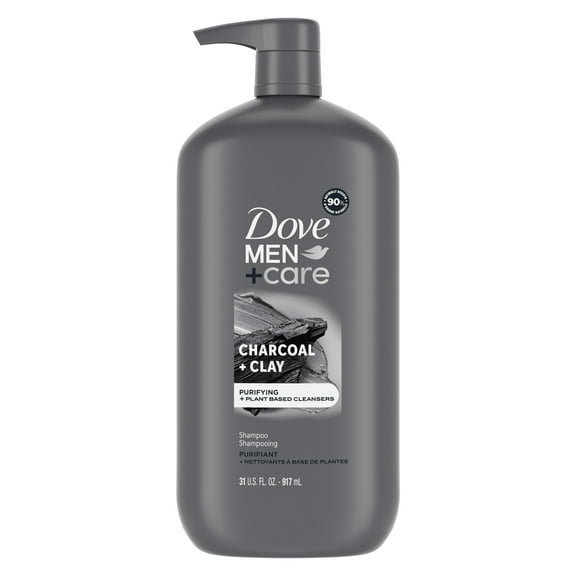Dove Men Care Purifying Shampoo with Pump Charcoal   Clay, 31 oz