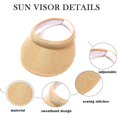 thumbnail image 3 of Sun Visor Hats Summer Wide Brim Clip on Beach Adjustable Large Brim Cap Golf Hat for Women, 3 of 5