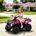 thumbnail image 5 of 24V Kids Ride On ATV Toy, Electric 4 Wheeler Ride on Car for Toddlers Ages 2-4, Dual 55W Motors, 3.11 MPH Max Speed, Bluetooth Music, LED Lights, Spring Suspension, Storage Racks, Pink, 5 of 8