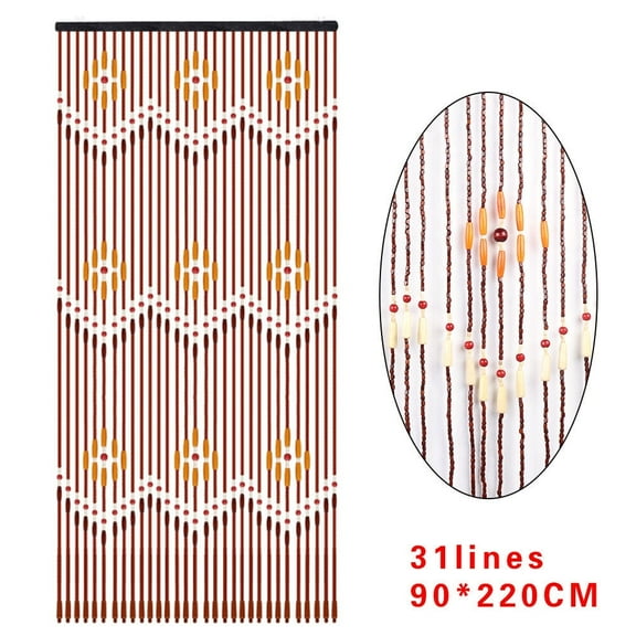 31 Line Wood Bead Curtain Doorway String Porch Curtain Wooden Bedroom Beaded Curtain Wooden Bead Curtains For Living Room Home Decor