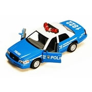 Ford Crown Victoria Police Interceptor, Blue - Kinsmart 5342/2D - 1/42 scale Diecast Model Toy Car (Brand New, but NOT IN BOX)