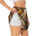 thumbnail image 3 of Lsque Modern Floral Guinea Pig Printed Women's Running Shorts with Liner Pockets,Elastic Quick Dry Workout Athletic Gym Yoga Shorts,Womens High Waist Shorts-XX-Large, 3 of 9