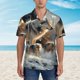 thumbnail image 2 of Balery Wolf Family Winter Wonderland Camisas hawaianas de manga corta para hombre, camisas playeras de corte holgado, camisas de vacaciones con botones,Large, 2 of 7
