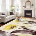thumbnail image 3 of Yellow Flower Area Rug 5x7 Washable Rug Non Slip Farmhosue Country Vintage Butterfly Floral Large Area Rug Soft Stainresistant Indoor Floor Carpet for Living Room Bedroom Home Office Dining Room, 3 of 7
