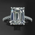 thumbnail image 5 of HeartsAndYou 3ct Emerald Cut Moissanite Round Accents Solitaire Ring 18k White Gold over Silver, 5 of 9