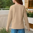 thumbnail image 4 of Fesfesfes Girls Long Sleeve Crewneck Sweatshirt Pullover Tops with Pocket Soft Comfortable Loose Casual Everyday Wear for School Play Vacation Sports(Khaki#4,6-7 Years), 4 of 6