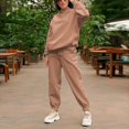 thumbnail image 3 of Conjunto de traje de 33 piezas para mujer Color sólido Casual manga larga con capucha jersey pantalón largo chándal, 3 of 3