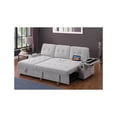 thumbnail image 4 of Ashlyn II 84"W Gray Reversible Sleeper Sofa w/ Storage USB Pocket Coil Seating, 4 of 6