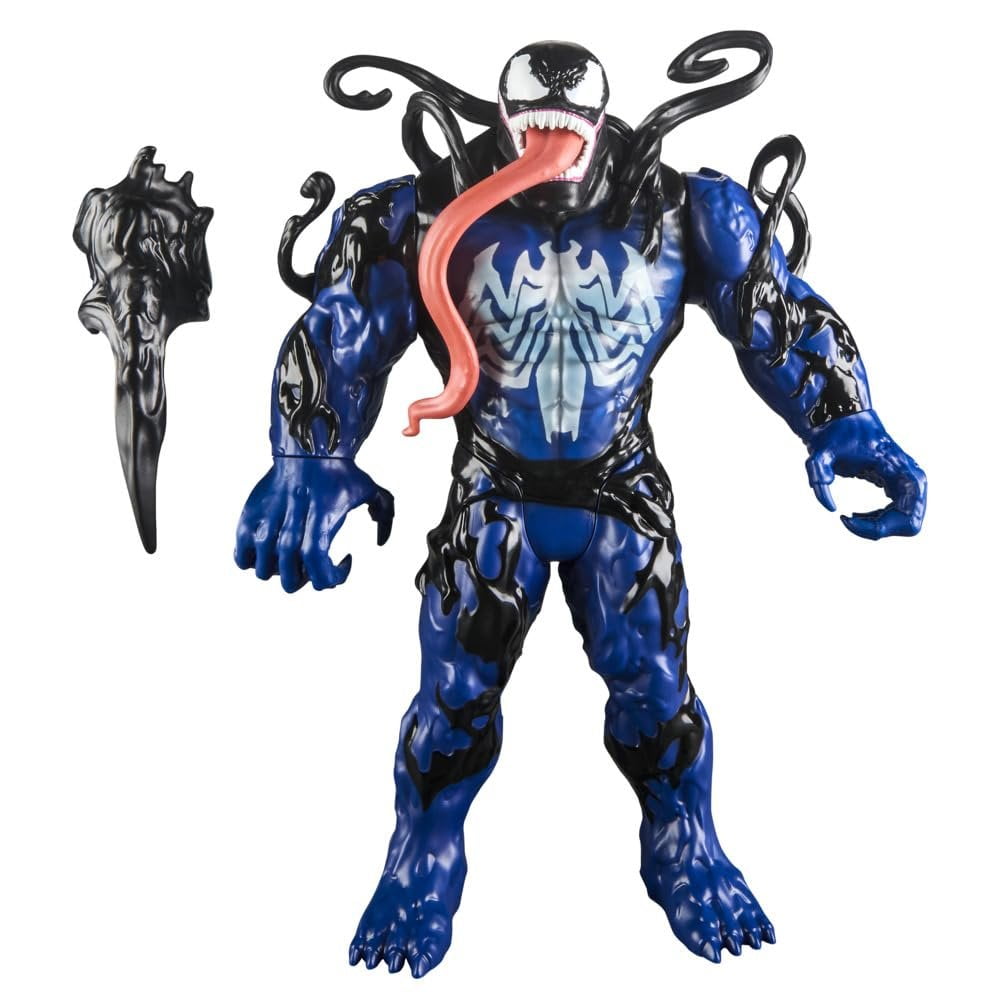 Spider-Man Captain Maximum Titan Hero Venom Con Capitán América - Figura Con Iniciador Y Accesorios
