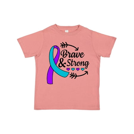 

Inktastic Suicide Prevention Awareness Brave and Strong with Arrows Gift Toddler Boy or Toddler Girl T-Shirt