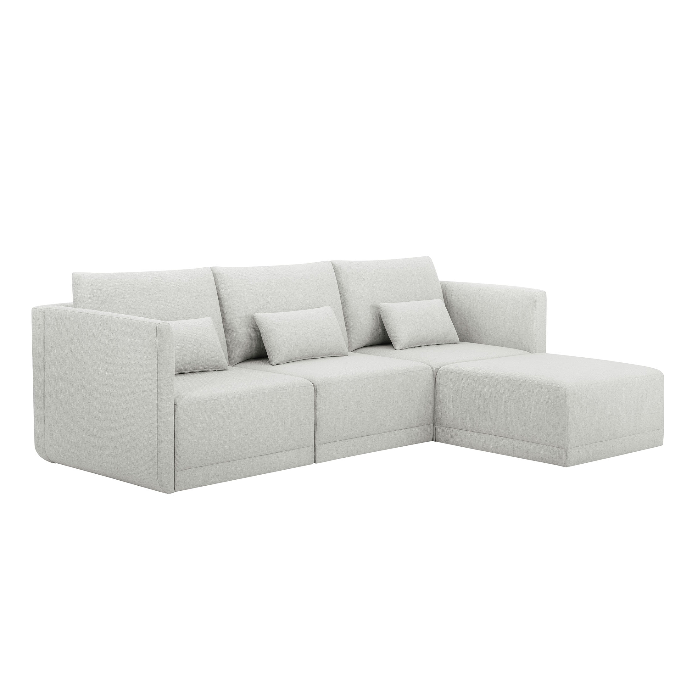 Beautiful Drew Modular Sectional Sofa with Ottoman by Drew Barrymore, Porcini Taupe