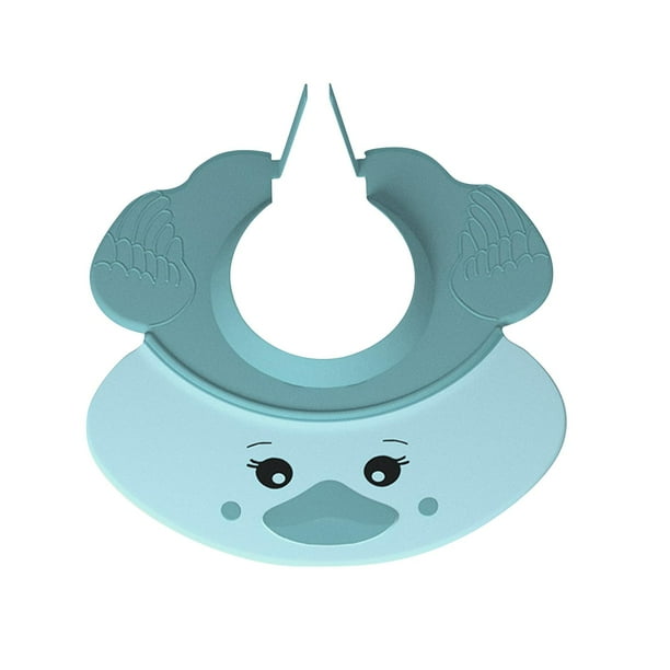 Cute Little Duck Shape Baby Shower Gorro Protección de baño Gorro de baño, Gorro de cabeza de baño Visera Unisex y niñas Sombrero de Azul