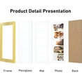 thumbnail image 4 of VIOLABBEY 8x24 Collage Picture Frames 2Pack, Fit Three 4x6 Photos with Mat or One 8x24 Pictures without Mat for Wall, Picture Frames Collage Wall Decor,4x6 Picture Frame Collage Gold, 4 of 6