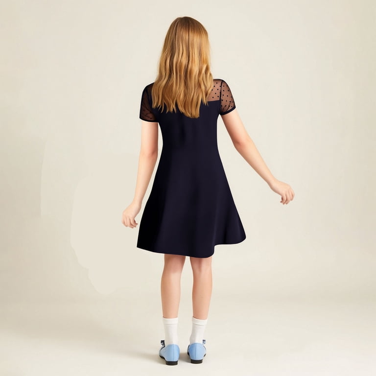 MKOSPLRT Wedding Guest Dresses for Girl Short Sleeve Mesh Poackwork A Line Dresses Solid Swing Party Midi Dresses Elegant Dresses - Walmart.com MKOSPLRT Wedding Guest Dresses for Girl Short Sleeve Mesh Poackwork A Line Dresses Solid Swing Party Midi Dresses Elegant Dresses - Walmart.com