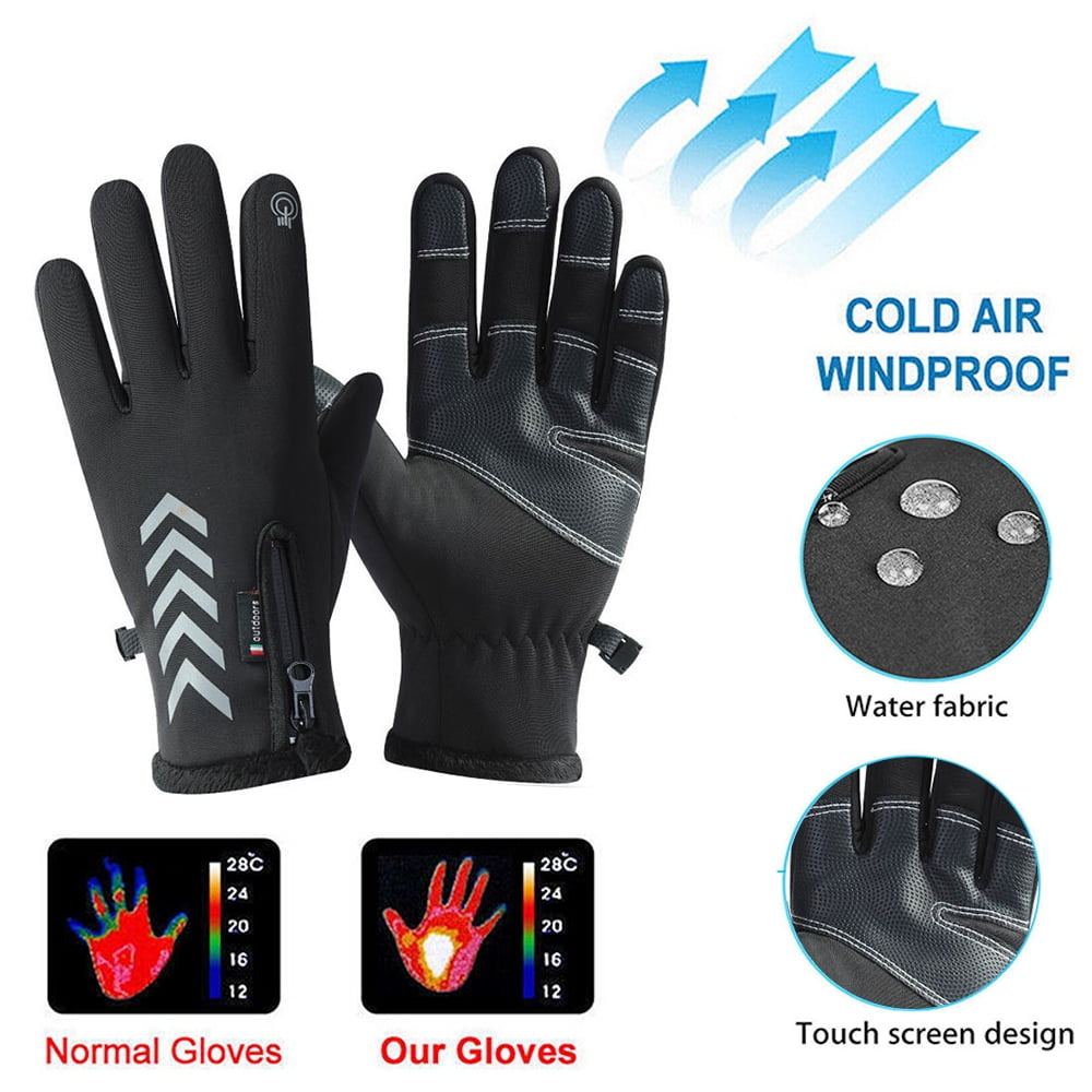 25℃ Waterproof Touch Screen Skiing Cycling Riding Thermal Warm Gloves Women M 