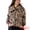 Leopard, variant on Women's Stylish AK Plush Bomber Jacket S Burgundy