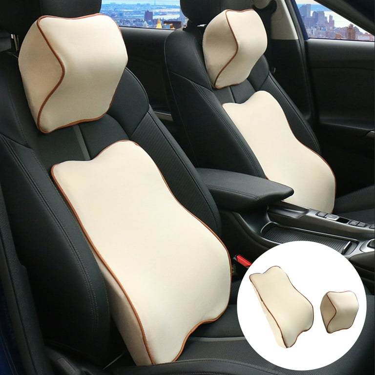 Motor Trend MeshBreeze Lumbar Back Support Pillow Car Seat Cushion (Beige)  
