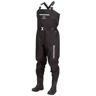 Amblers Safety Rhone Waterproof Thigh Wader - Steel Toecap, UK12 EU47, Black/Red