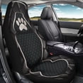 thumbnail image 4 of Uourmeti Black Paw Print Design Front Car Seat Cover Wear Resistant Seat Covers for Cars Soft Long Lasting 1 Pieces Set Compatible with Auto Vehicle, 4 of 6