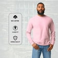 thumbnail image 2 of Wire Delight Men’s Crewneck Long Sleeve Tee, Durable Cotton Classic Fit T-shirts, Light Pink, S, 2 of 5