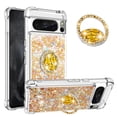 thumbnail image 1 of Funda para Google Pixel 8 Pro 5G con Brillo Líquido Flotante, Purpurina, Parachoques y Anillo Giratorio Soporte, 1 of 5