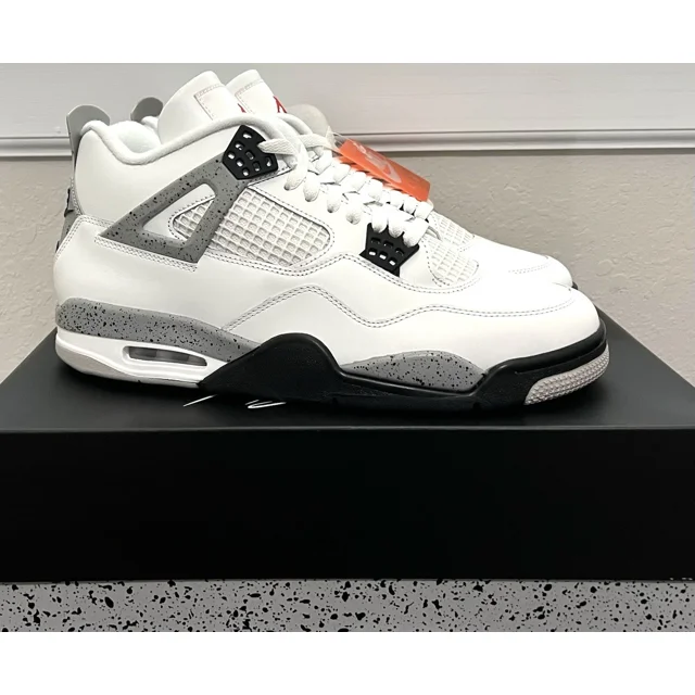 Ni - ke Size 11.5 - Ni - ke Air Jordan 4 Retro Shoes "White Cement" Fire Red (FV5029-100)