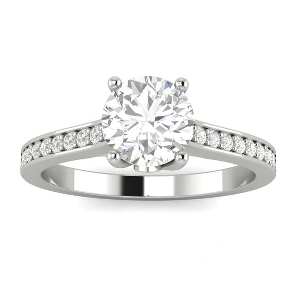 Bague de Fiançailles Diamant pour Femmes Certifiée 1.00 Carat TW en Or Blanc 10k (G-H, I2)