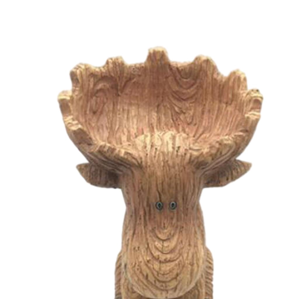 Axioma Deer Fairy Garden Statue Bird Feeder Bath for Outdoor Home Crafts Resin Yard Decor Garden Animal Sculpture Memorial Figurine