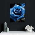 thumbnail image 4 of EastSmooth Blue Rose Canvas Wall Art Floral Pictures Wall Decor Flower Bloom Close Up Painting Print Flowers Artwork for Bathroom Bedroom Office Living Room Paintings Decorations Ready to Hang, 4 of 4
