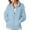 Sky Blue, variant on Lindreshi Womens Full-Zip Hooded Sweatshirt Women's Loose Long Sleeve Casual Zipper Tops Blouse with Pocket Sweatshirt Jackets