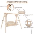 thumbnail image 6 of Ktaxon Outdoor Wooden Porch Swing Glider with Stand Hanging Swing 2 Seater Nature 67", 6 of 12