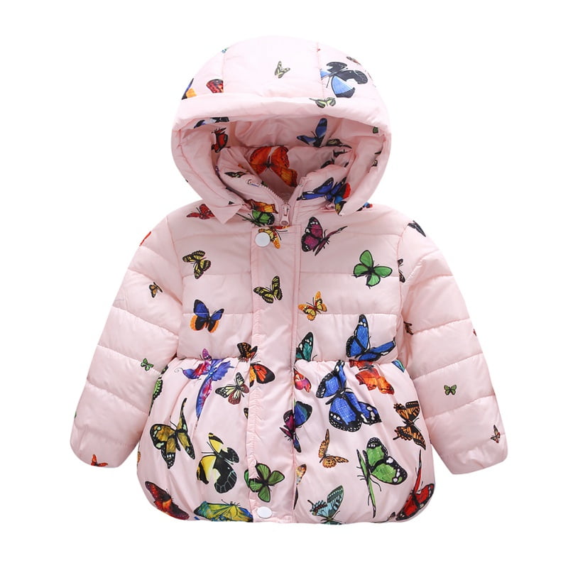MINKIDFASHION Baby Girls Autumn Winter Hooded Jacket Coat 