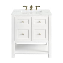 James Martin Vanities 30" Single Vanity, Bright White w/ 3 CM Ethereal Noctis Top