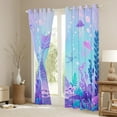 thumbnail image 3 of Manfei Kids Children Kawaii Mermaid Black Out Curtains,Cartoon Marine Animal Curtains Pack of 2 (42x63 Each),Cute Sea Wildlife Bedroom Curtains,Super Cozy Room Decor, 3 of 6