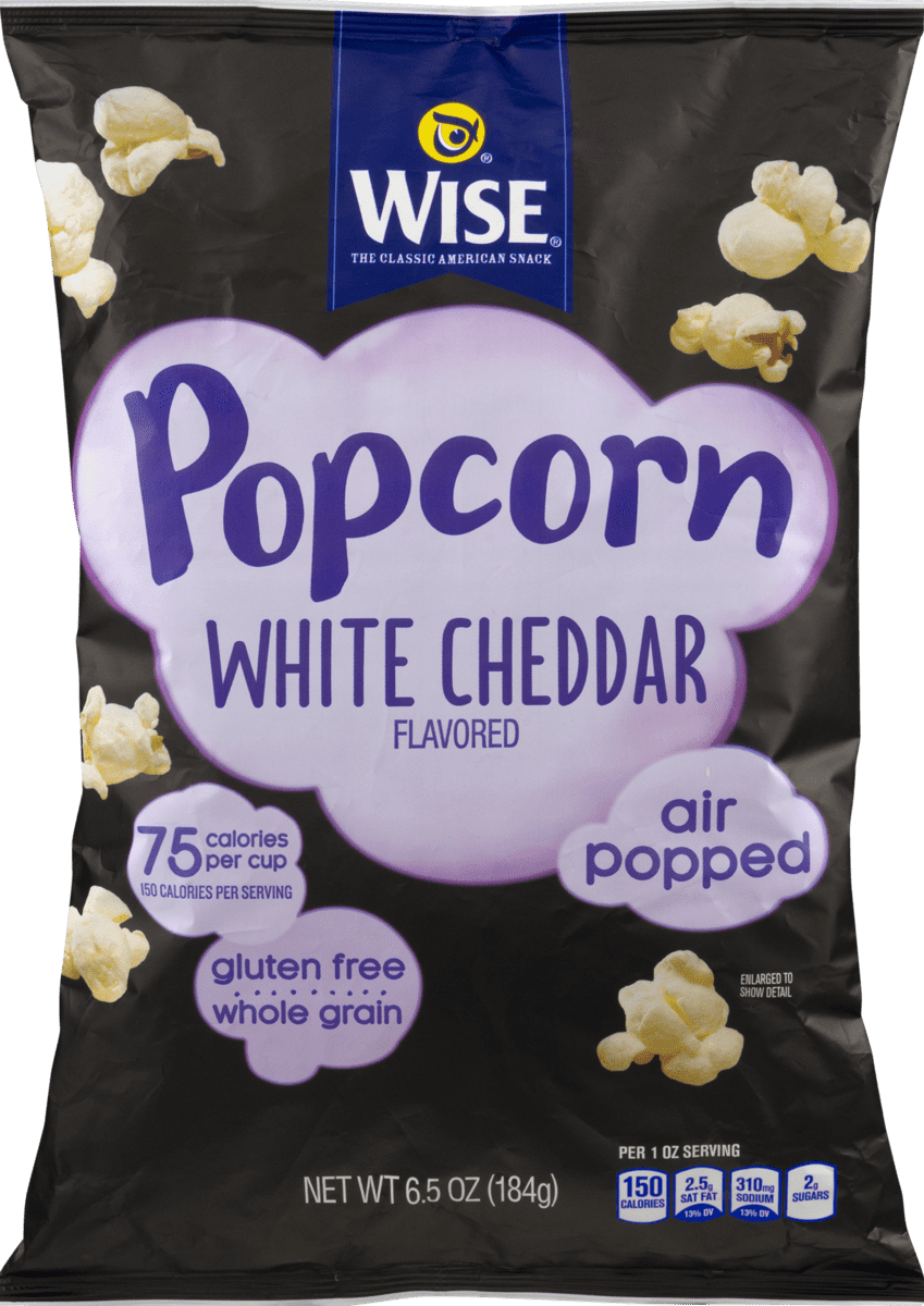 Wise Foods Air Popped White Cheddar Popcorn 6.5 oz. Bag (4 Bags)
