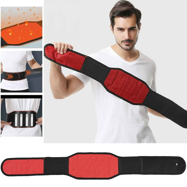 Fiudx Cinturón de Soporte de Cintura, Cinturón de Terapia Magnética Autocalentable, Cinturón Lumbar Reforzado con Acero, Protección Deportiva/Calidez Invernal, Ideal para Actividades Al Aire Libre, T