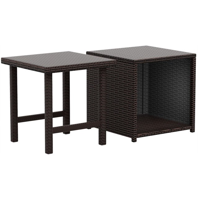 Wynston 2 Pièces en Osier / Rattan Cube et Ensemble de Table Carrée