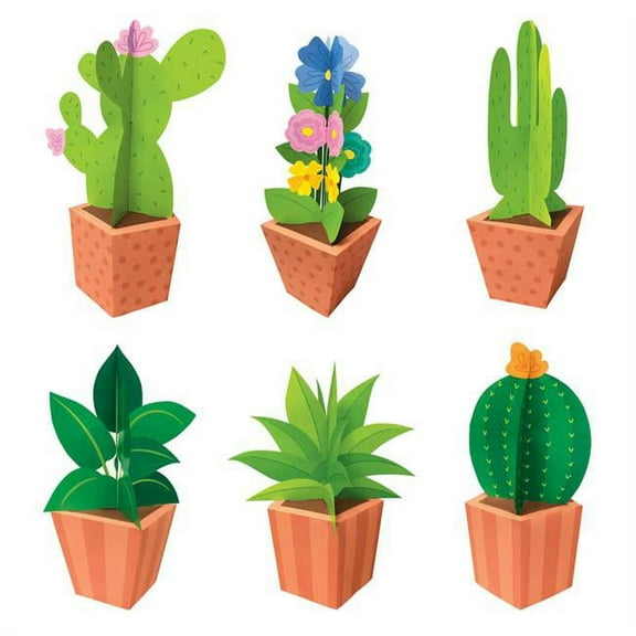 3D POP Positively Plants Potted Plants Bulletin Board Set, Multi Color - Grade K