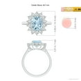 thumbnail image 5 of ANGARA Natural Cushion 1.85 ct Aquamarine Ring with Diamond Floral in 14K White Gold for Women (Size-9x7mm) | March Birthstone, Anniversary, Jewelry Gift for Women | Natural Aquamarine Ring, 5 of 10