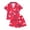 Red, variant on Bixock Toddler Cotton 2 Piece Loungewear Set Kids Clothings Children Sleepwear Set Print Short Sleeve Collar Button Front Silk Daily Indoor Outfits