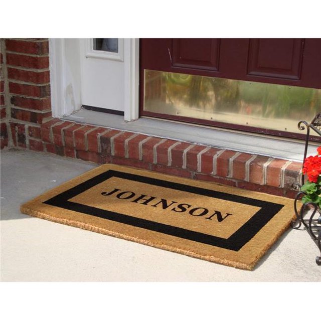Nedia Home O2021 22 x 36 in. Cadre Photo Simple Noir Tapis de Sol en Fibre de Coco Résistant - Personnalisé