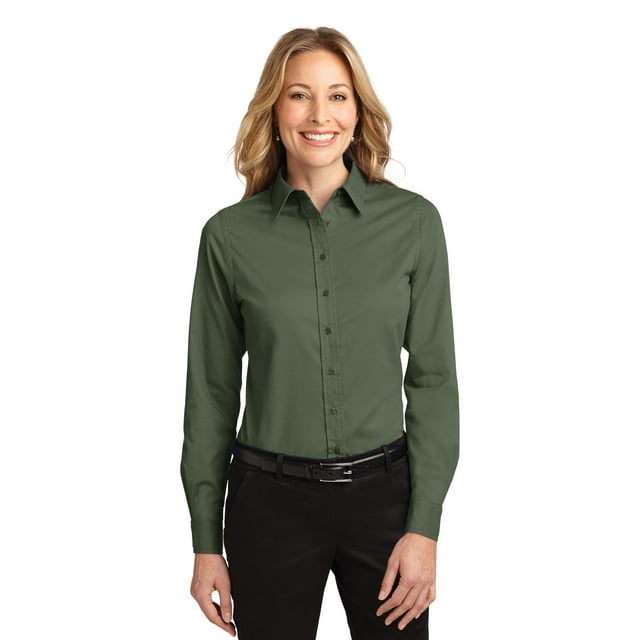 Camisa de fácil cuidado de manga larga para mujer Port Authority®. L608 Autoridad Portuaria L608