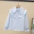 thumbnail image 6 of zbxnLI Girl's Long Sleeve Blouses Cotton Collared Ruffle Casual Shirts Cute Fashion Uniform Tops for Kids 5-15 Years, 6 of 6