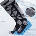 thumbnail image 2 of TELOLY Ski Socks,Breathable Mesh Panel Ski Socks Women,Lightweight Airy Feel Snowboard Socks,Purple, 2 of 5