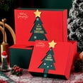 thumbnail image 2 of Opvise Red Christmas Gift Box Rectangular Cardboard Gift Box with Tree Pattern Luxury Holiday Packaging Small Medium Large, 2 of 8