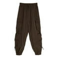 thumbnail image 6 of KHONTS Women's Parachute Cargo Pants with Pockets Quick Dry Hiking Pants Lightweight Water-Resistant Baggy Joggers Coffee XS, 6 of 9